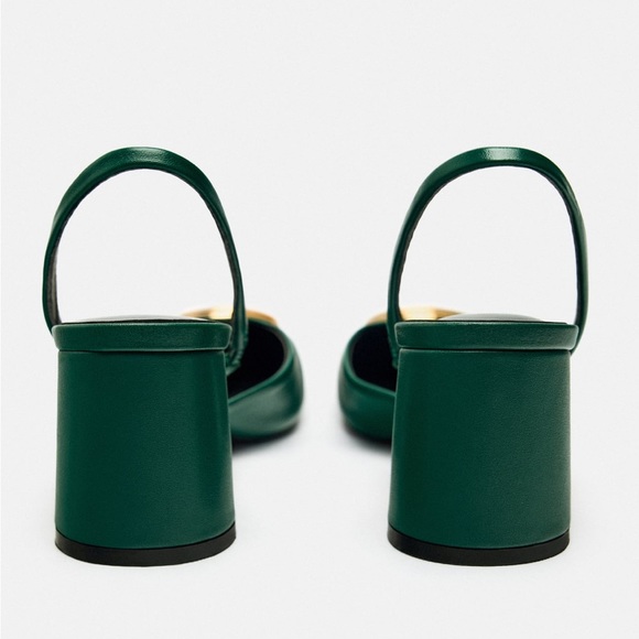 Zara leather embellished slingbacks - Picture 4 of 6